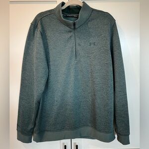 Under Armour Heather Green Quarter Zip Fleece Pullover | Men’s Large